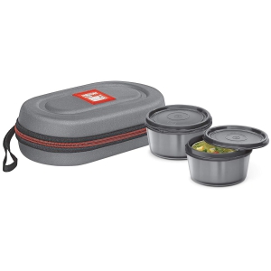 Milton Nutri Stainless Steel Insulated Tiffin Set 320 Ml (Set of 2 - Grey)