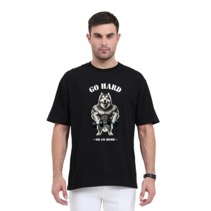 GO HARD OR GO HOME HUSKY DUMBBELL OVERSIZED T-SHIRT-XL