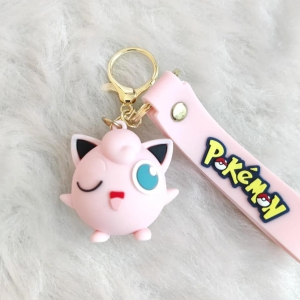 Pokemon Jigglypuff 3D Silicon Keychain with Bag Charm and Strap