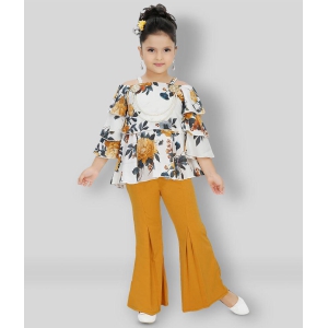 Arshia Fashions - Yellow Polyester Girls Top With Palazzo ( Pack of 1 ) - None