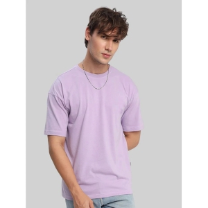 AKTIF Cotton Blend Oversized Fit Solid Half Sleeves Mens T-Shirt - Lavender ( Pack of 1 ) - None