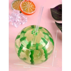 Watermelon Plastic Cup With Straw