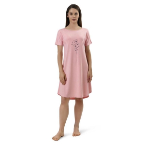 Amante Poly Cotton Nighty & Night Gowns - Pink - XL