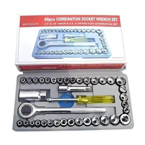 40Pc Socket Wrench Hand Tool Kit