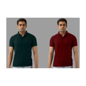 SKYRISE - Multicolor Cotton Blend Slim Fit Men's Polo T Shirt ( Pack of 2 ) - None