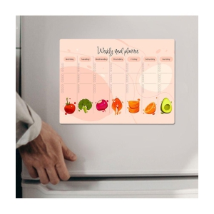 Photojaanic Magnetic Weekly Meal Planner Rubberized Square Fridge Magnets Fridge Magnet - Pack of 1