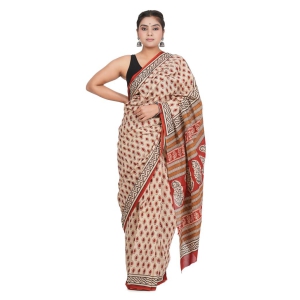 Bagru Handblock Printed Cotton Saree With Blouse - (1TTXSARRJ17106-15)