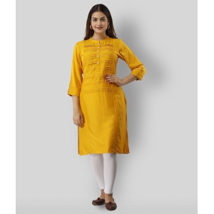 frionkandy-yellow-rayon-womens-straight-kurti-pack-of-1-xl