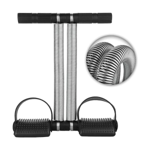 Tummy Trimmer For Men Women Waist Trimming Bicep Double Stainless Steel Spring Heavy Duty Home Gym Workout, Pack of 1 (Black)