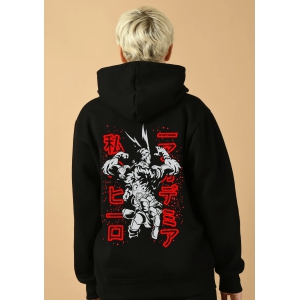 My Hero Printed Black Hoodie By Offmint