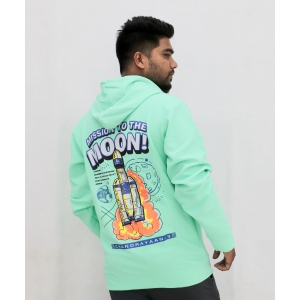 Full Sleeve Green Back Printed Men's Pull Over Hoodie-XL