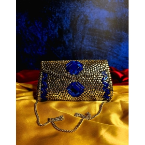 BLUE PARTY PURSE-BLUE / METAL