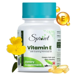 Sprowt Vitamin E - 60 Capsules for Face and Hair, with Antioxidant Support and Immunity Booster