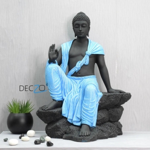 2.4 Feet Blessing Buddha Resting on Mountain – Blue Black