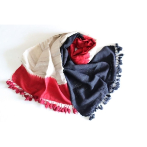 Handloom Stole Red-Black-Beige Ombre |Light Wool |Gifting |Fashion