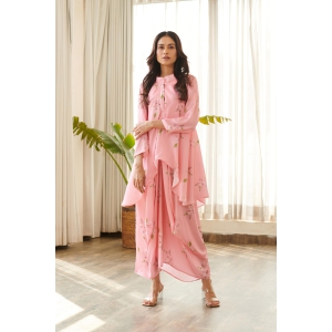 Taffy Pink Dhoti Kurti Dress-2XL