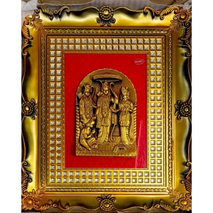 Archies Presents Ram Darbar Wall Hanging - Lord Rama, Laxman, Sita and Hanuman Idol/Statue Golden adn Black Textured