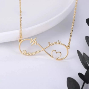 Infinity Couple Name Necklace - 30% OFF-Silver / Cable Chain