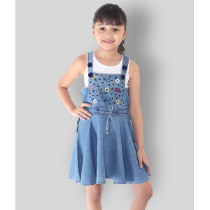 Naughty Ninos - Blue Denim Girl's A-line Dress ( Pack of 1 ) - None