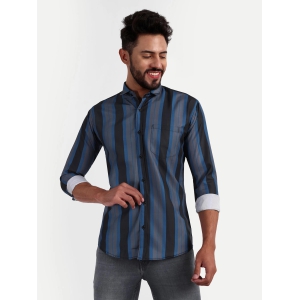 Multi Colour Cotton Blend Lining Print Shirt-S