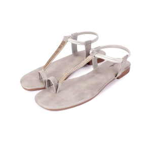 WOMEN One Toe Grey Flat Sandals