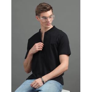 Men Regular Fit Polo T-Shirt with Zipper Black-S / Black