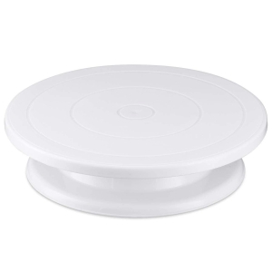 NILKANT ENTERPRISE11 Inch Rotating Cake Turntable with 12 Angled Icing Spatula, Revolving Cake Stand White Cake Decorating Supplies and 4 Icing Scraper- Multicolor