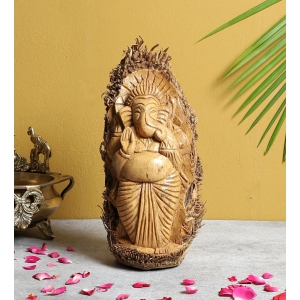 Hand-carved Bamboo Root Idol - Ganesha-Medium - 10 inches