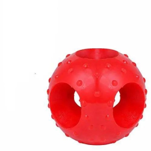 Meat Up Non-Toxic Rubber Hole Ball Chew Toy, Puppy/Dog Teething Toy - 3 inches