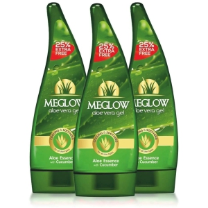 Meglow Aloevera Gel For All Skin Types With Cucumber Extracts 125 g Each Pack Of 3