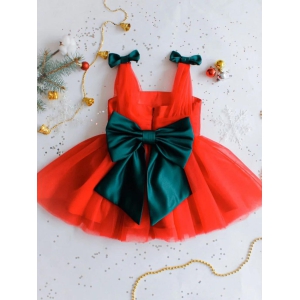 GETCHI Full Flair with Back Zip Orange Frock for Baby Girl-7-8 Years