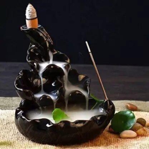 Smoke Mountain Backflow incense burner with 10 Smoke Backflow Incense Cone - 12 cm-2