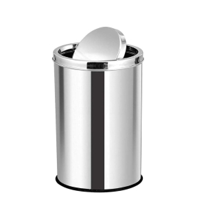 Mumma's LIFE Stainless Steel Swing Dust Bin with Lid| Garbage Bin, Trash Can for Home, Kitchen, Washroom, Bathroom and Offices (Swing Bin 10 * 14inch 18LTR)