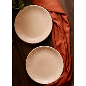 Blush Pink Carved Quarter Plate-Single