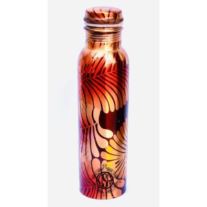 Copper Bottles for Printed Art Work, Travelling Purpose Bottles, Yoga Ayurveda Healing, 800 ML (Design P05)