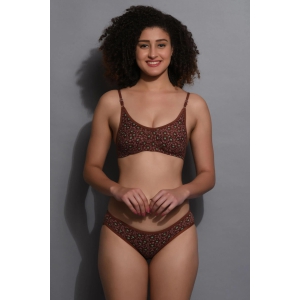 JOMFERRY POLKA PRINT LINGERIES FOR WOMENS BROWN-40