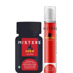 Misters Combo Pack of Daily Josh for Men 60 Veg Capsule and Enhance for Men Intimate Moisturizer 50gm