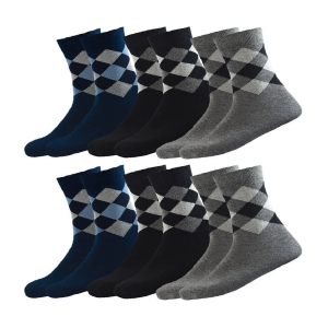 hicode - Blended Multicolor Mens Full Length Socks ( Pack of 6 ) - Multicolor