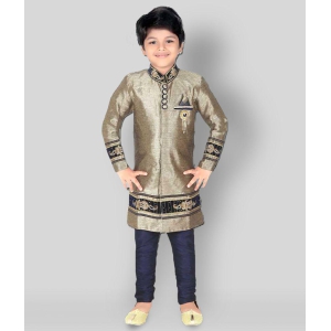 Ahhaaaa Kids Ethnic Indo-Western Sherwani and Breeches Set for Boys - None