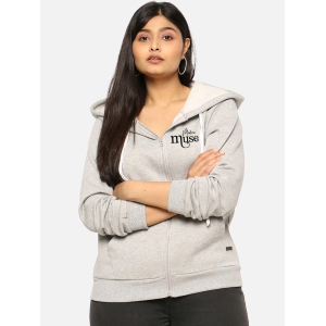 Casual Zipper Hoodie Grey 4XL