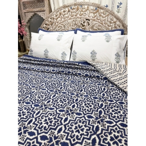 Hand Block Organic Mulmul Cotton Quilt | Nisha Quilt-King