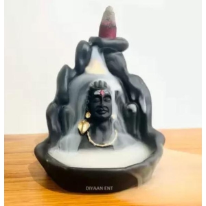 Smoke Fountain Lord Shiva Cone Incense Holder Showpiece with 10 Free Smoke Backflow--