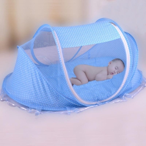 Foldable  Baby Bed Net With Pillow Net 2pieces Set-Blue