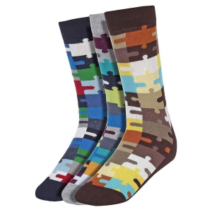 Creature - Cotton Men's Printed Multicolor Full Length Socks ( Pack of 3 ) - Multi