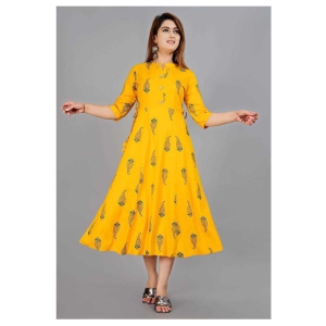 SIPET - Yellow Rayon Women's Flared Kurti - M