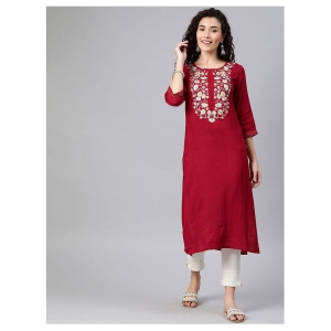 alena-maroon-viscose-straight-kurti-m