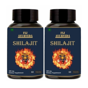 FIJ AYURVEDA Shilajit  Capsule Supports Vigor & Vitality - 500mg 60 Capsules (Pack of 2)