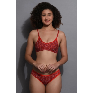 JOMFERRY POLKA PRINT LINGERIES FOR WOMENS RED-34