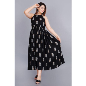 SIPET - Black Rayon Women's Anarkali Kurti ( Pack of 1 ) - None