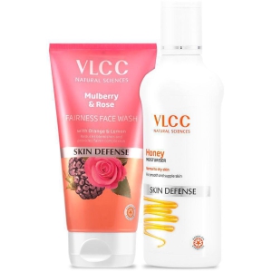 VLCC Mulberry Rose Face Wash, 150 ml & Honey Moisturiser, 100 ml (Pack of 2)